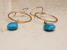 Load image into Gallery viewer, Turquoise Hoops