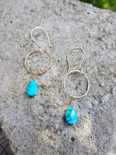 Load image into Gallery viewer, Turquoise Hoops