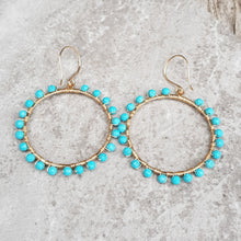 Load image into Gallery viewer, Jolie Turquoise Hoops