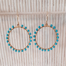 Load image into Gallery viewer, Jolie Turquoise Hoops