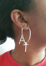 Load image into Gallery viewer, Hoops with Big Initial Charms
