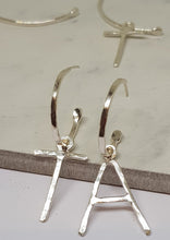 Load image into Gallery viewer, Hoops with Big Initial Charms