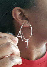 Load image into Gallery viewer, Hoops with Big Initial Charms