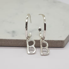 Load image into Gallery viewer, Hoops with Small Initial Charms