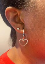 Load image into Gallery viewer, Heart Charm Hoops