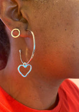 Load image into Gallery viewer, Heart Charm Hoops