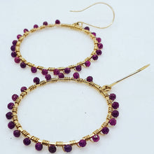 Load image into Gallery viewer, Ruby Hoops