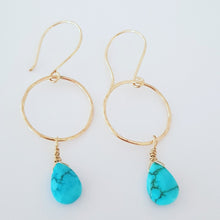 Load image into Gallery viewer, Turquoise Hoops