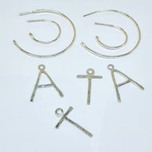 Load image into Gallery viewer, Hoops with Big Initial Charms