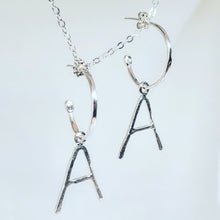 Load image into Gallery viewer, Hoops with Big Initial Charms