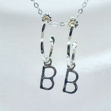 Load image into Gallery viewer, Hoops with Small Initial Charms