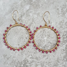 Load image into Gallery viewer, Ruby Hoops
