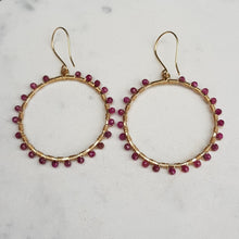 Load image into Gallery viewer, Ruby Hoops

