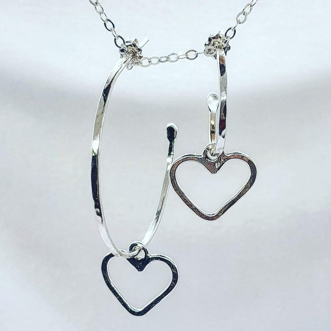 Heart Charm Hoops