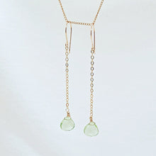 Load image into Gallery viewer, Green Amethyst drop earrings
