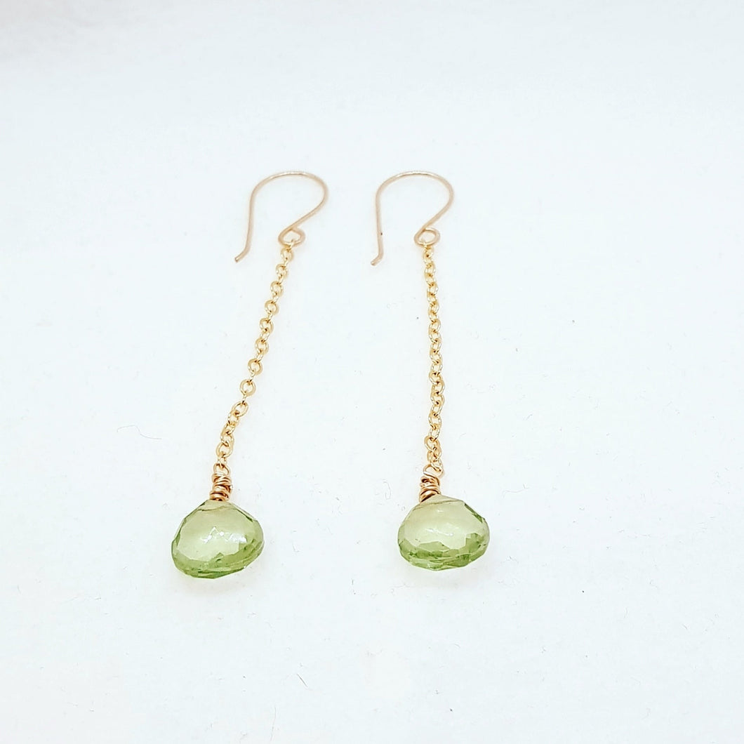 Green Amethyst drop earrings